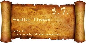 Vendler Tivadar névjegykártya